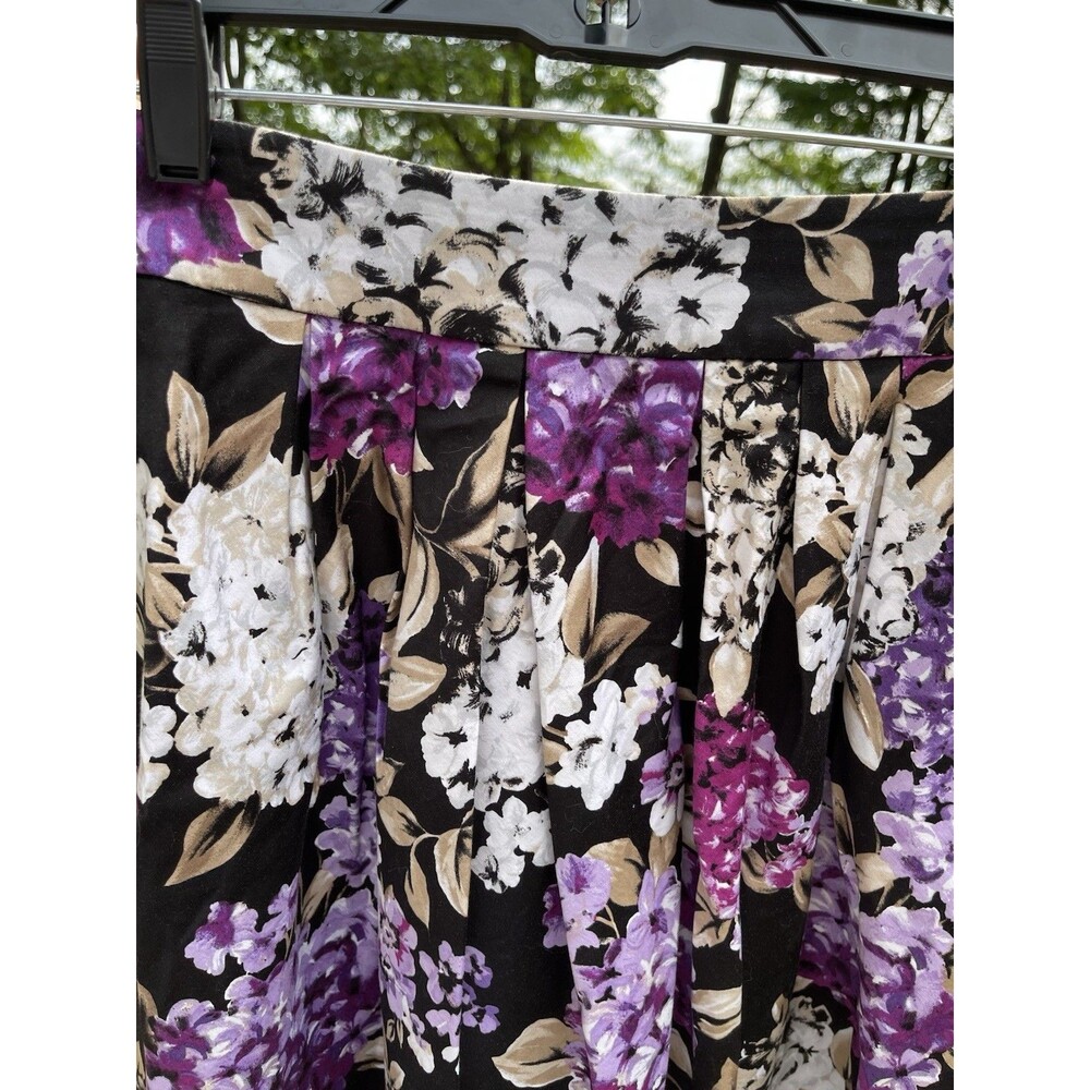 White House Black Market Floral A-Line Skirt Tailored Box Pleats Ladies 4